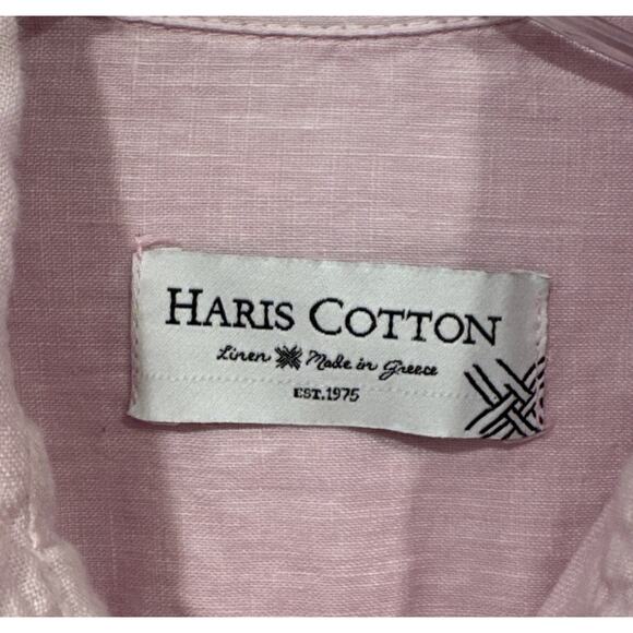 Haris Cotton Pink Linen Shirt Men's Size Small Long Sleeve Button Down READ - Picture 3 of 9